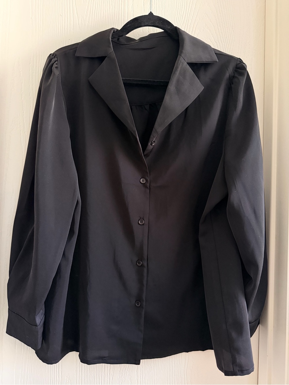 Classic Black Button-Front Women’s button down